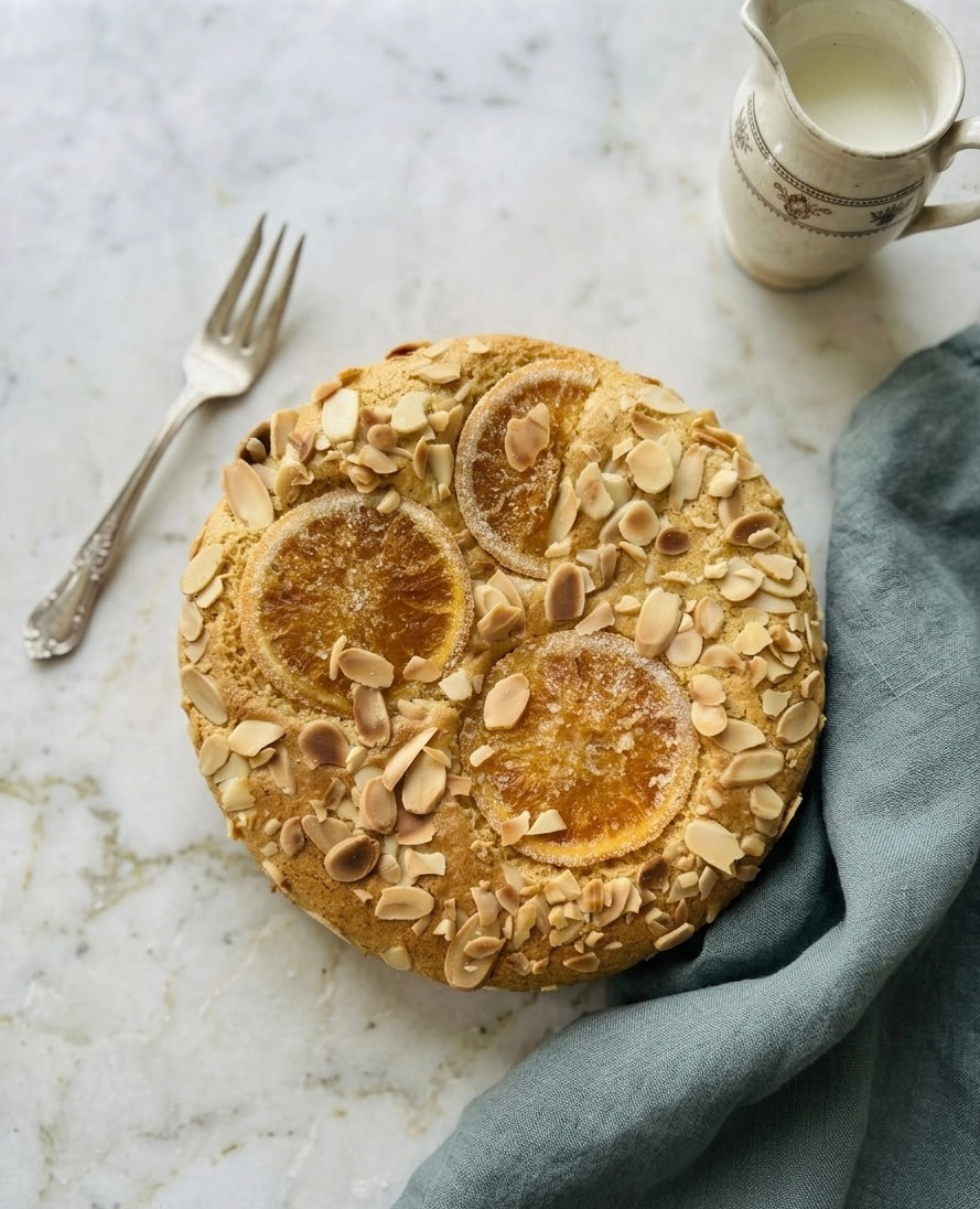 Orange almond tea cake